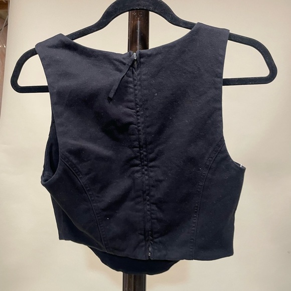 Sunday Best Black Structured Cotton Bustier Corset Crop Top - Picture 5 of 7